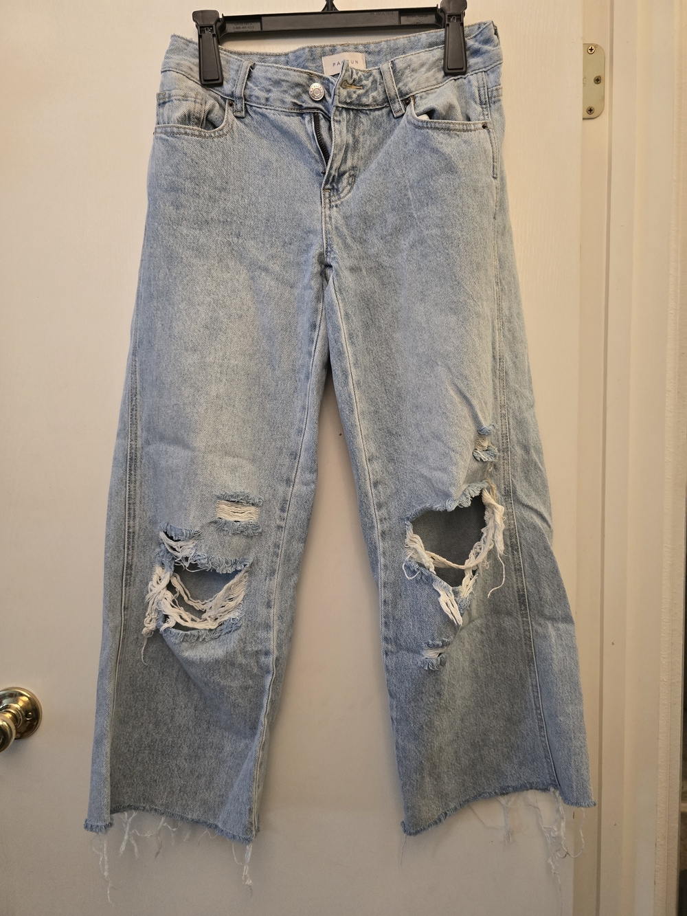 PacSun Light Blue Distressed Wide Leg Jeans